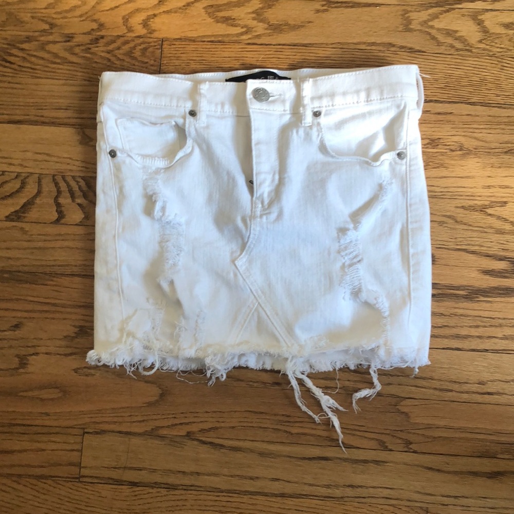 White jean skirt